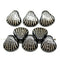 15mm Black shell glass bead silver inlays 8pc