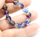 8mm Blue purple luster czech glass fire polished beads - 15pc