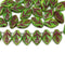 Green leaf czech glass beads
