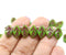 12x7mm Mixed green leaf czech glass beads 30Pc