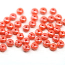 2x3mm Orange rondelle tiny czech glass spacers, 50Pc