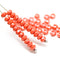 2x3mm Orange rondelle tiny czech glass spacers, 50Pc