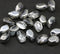 11x7mm Clear czech glass barrel beads, silver luster 20Pc