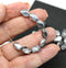 11x7mm Clear czech glass barrel beads, silver luster 20Pc