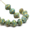 9mm Picasso czech glass bicone beads, 1mm hole 15Pc