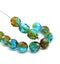 8mm Blue brown Czech glass round fire polished beads 15pc