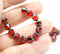 6mm Red round cathedral czech glass beads, picasso ends 20Pc