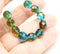8mm Blue brown Czech glass round fire polished beads 15pc