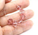 8x10mm Rose pink saucer Czech glass beads UFO shape 8Pc