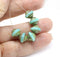 8x10mm Light turquoise green saucer Czech glass beads UFO Picasso 6Pc