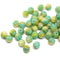 4mm Mixed green melon shape glass beads, 50pc