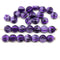 6mm Purple round melon shape czech glass beads, 30Pc
