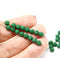 4mm Dark green melon shape glass beads, 50pc
