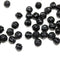 4mm Black melon shape glass beads, 50pc