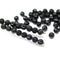 4mm Black melon shape glass beads, 50pc
