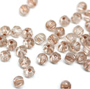 4mm Crystal clear copper wash melon shape glass beads, 50pc