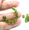 6mm Green glass beads Cathedral golden ends 20Pc