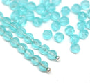 4mm Light blue transparent melon shape glass beads, 50pc