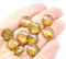 12mm Rustic yellow lentil czech glass round beads - 10Pc