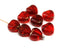 8mm Red heart Czech glass fire polished beads aventurine, 8Pc