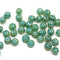 4mm Rustic blue melon shape glass beads, 50pc