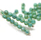 4mm Rustic blue melon shape glass beads, 50pc