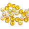 6x3mm Yellow amber rondelle fire polished czech beads - 25pc