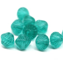 11mm Teal green czech glass bicone beads 10pc