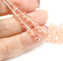 4mm Light pink melon shape glass beads, 50pc