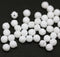 4mm Opaque white melon shape glass beads, 50pc