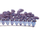10x6mm Blue purple glass small leaf glass beads, 40Pc