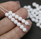 4mm Opaque white melon shape glass beads, 50pc