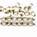 6x4mm Picasso czech glass rice fire polished small oval beads 25pc
