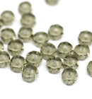 6x3mm Grey rondelle fire polished czech beads - 25pc