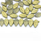 10x6mm Frosted glass golden small leaf glass beads, 40Pc