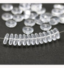 9mm Clear czech glass rondelle beads 40pc