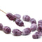 11x7mm Purple oval Mixed color czech glass barrel beads, 20Pc