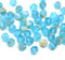 4mm Mixed blue melon shape glass beads, 50pc