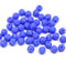 4mm Frosted periwinkle blue melon shape glass beads, 50pc