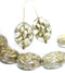 17x13mm Clear gold ornament large statement oval Czech glass beads 8pc