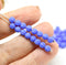 4mm Frosted periwinkle blue melon shape glass beads, 50pc