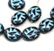 17x13mm Black blue ornament large statement oval Czech glass beads 8pc (Copy)