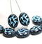 17x13mm Black blue ornament large statement oval Czech glass beads 8pc (Copy)