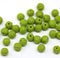 4mm Wasabi green melon shape glass beads, 50pc