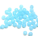 4mm Opal blue melon shape glass beads, 50pc