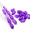 10x6mm Purple pear shape teardrop czech glass beads 20pc