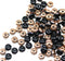 4mm Black czech glass rondelle beads copper coating - approx. 130pc