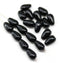 10x6mm Jet black pear shape teardrop czech glass beads 20pc