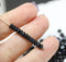4mm Black czech glass rondelle beads with luster - approx. 130pc