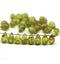 6x9mm Picasso green teardrop beads Czech glass 30pc